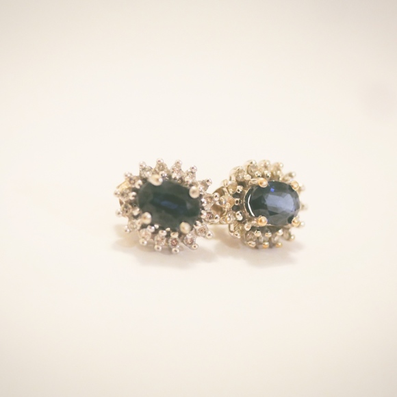 Sapphire Stud Earrings - Picture 5 of 6